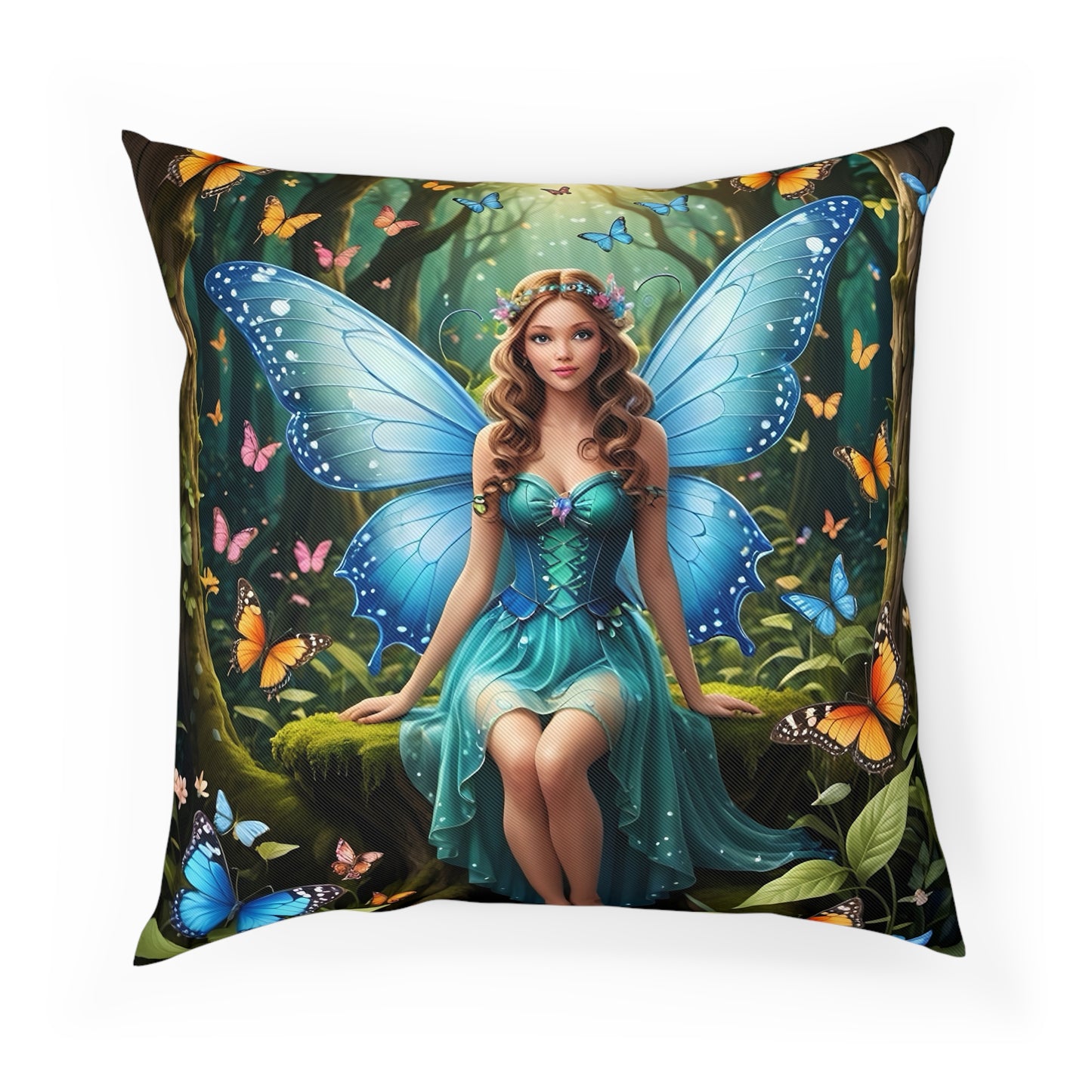 Gorgeous Fairy Cotton Drill Square Cushion