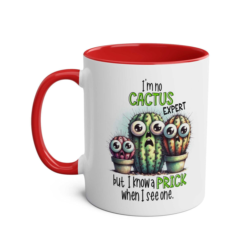 Fun Cactus Expert Coffee Mug with sassy cactus design, glossy finish, and vibrant colors