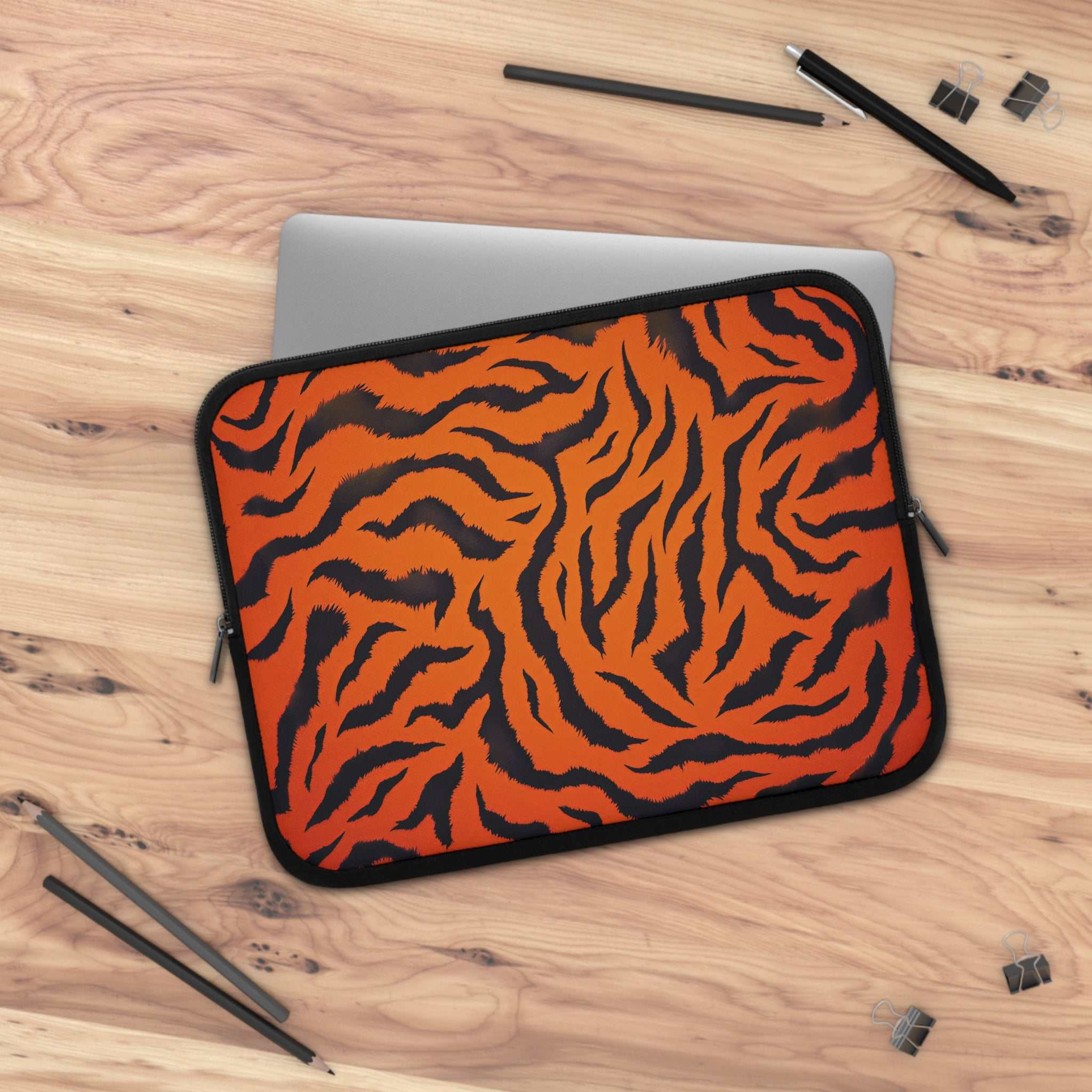 Orange Tiger Print Laptop Sleeve