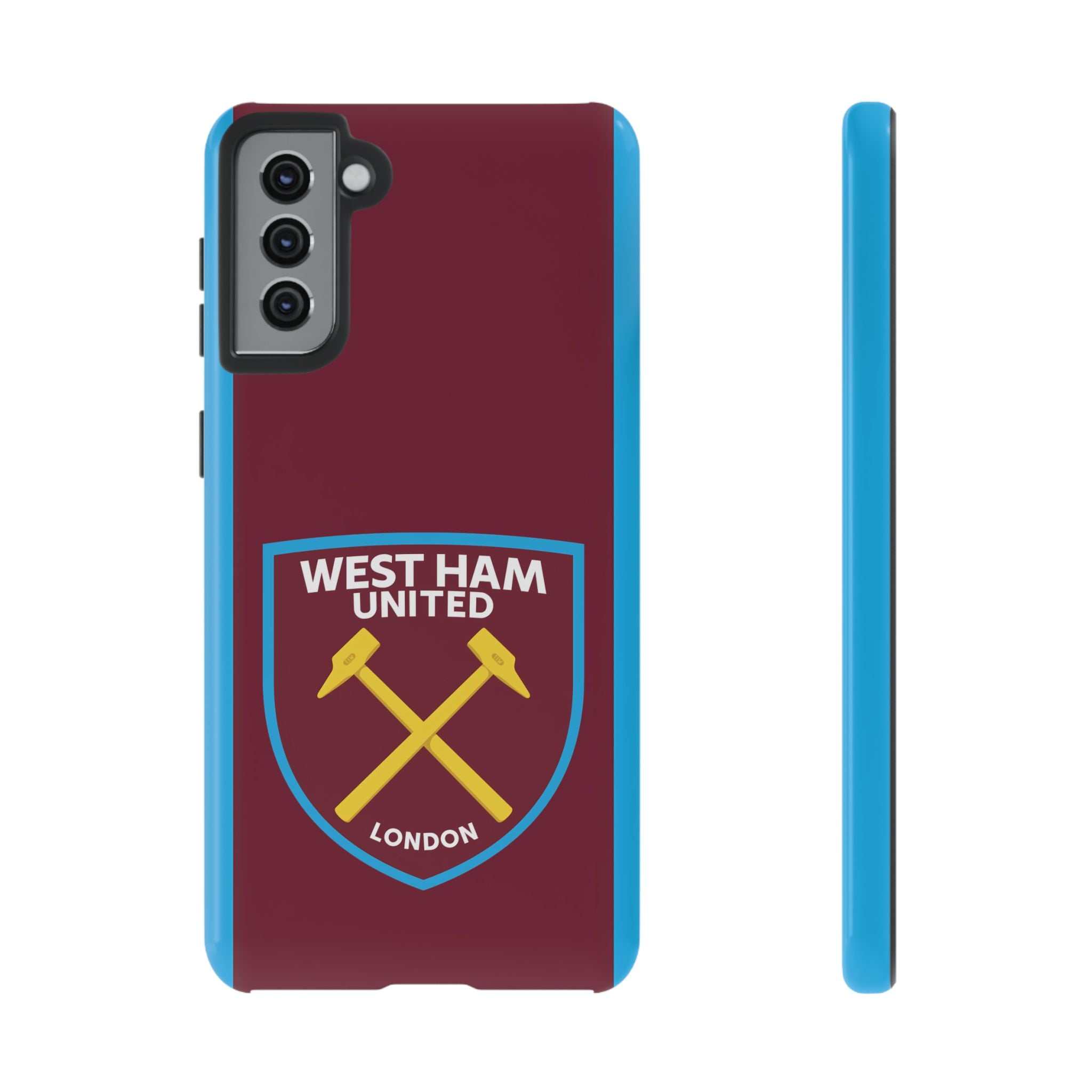 West Ham United Magnetic Samsung Case with claret and blue colors and official-inspired crest