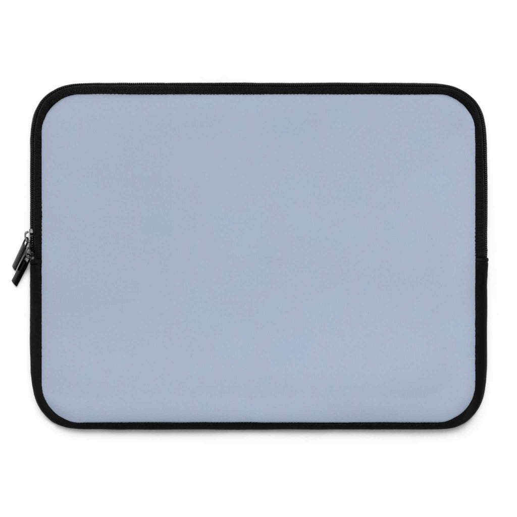 Misty Blue Laptop Sleeve made of durable neoprene with soft foam lining, waterproof and lightweight protective case with dual zipper closure.