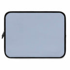 Misty Blue Laptop Sleeve made of durable neoprene with soft foam lining, waterproof and lightweight protective case with dual zipper closure.