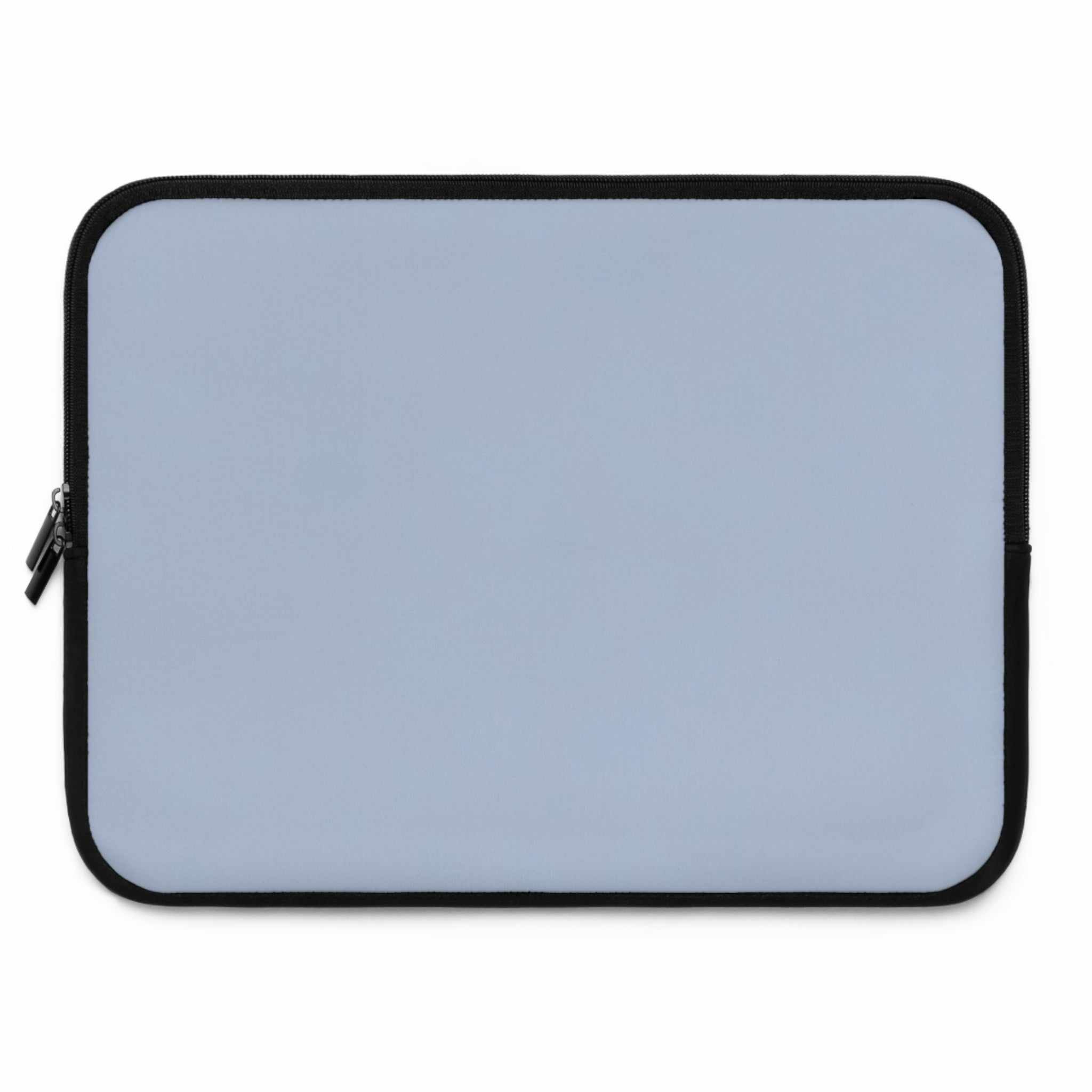 Misty Blue Laptop Sleeve made of durable neoprene with soft foam lining, waterproof and lightweight protective case with dual zipper closure.