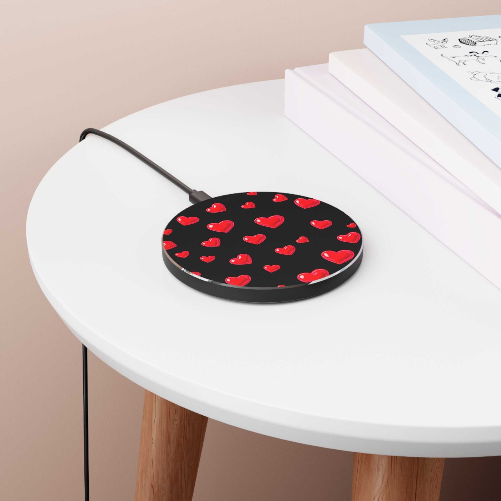 Black Hearts Design Wireless Charger