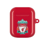 Liverpool FC AirPods protective case in red with club crest, shock-resistant and wireless charging compatible