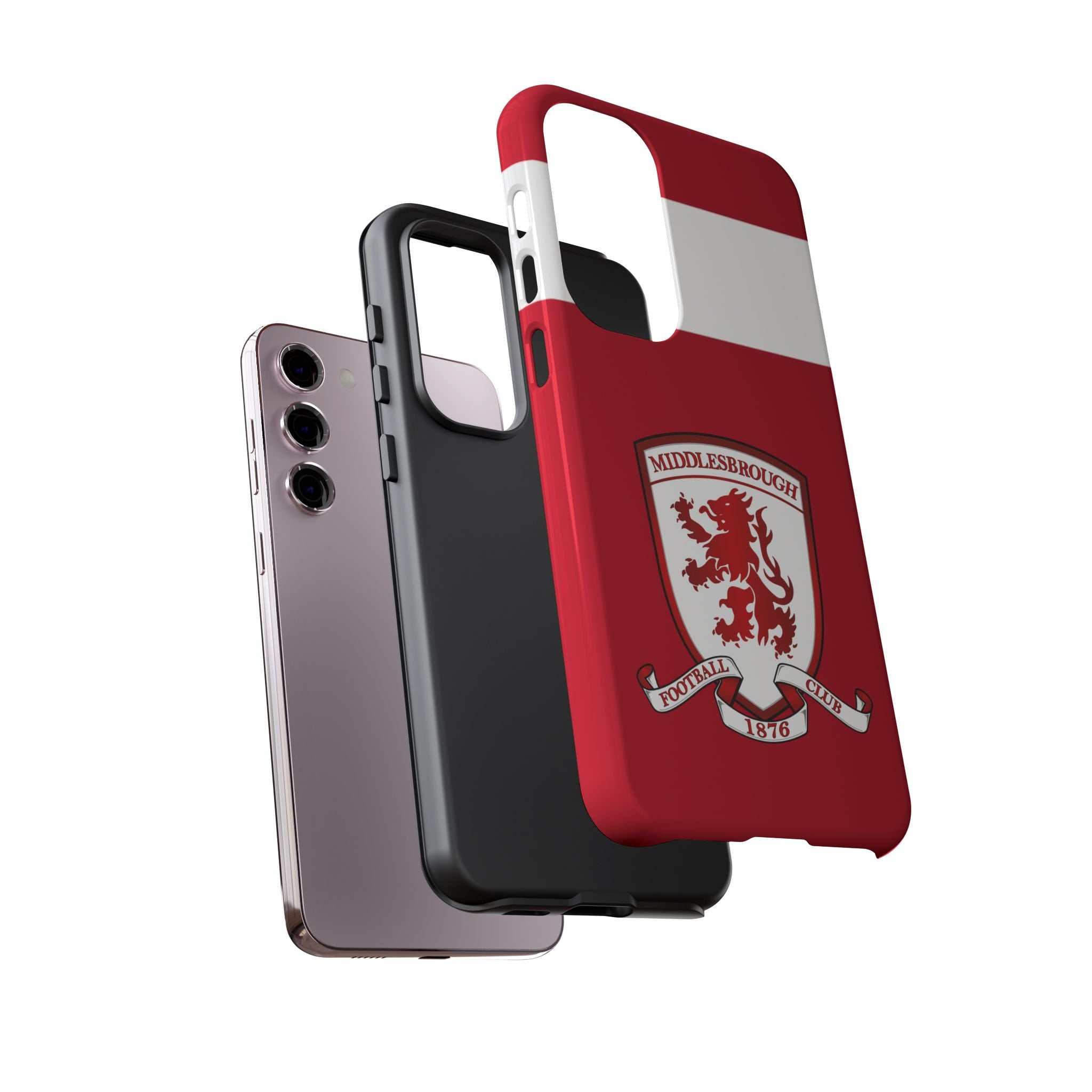 Middlesbrough Magnetic Samsung Case with red team colors and protective dual-layer design