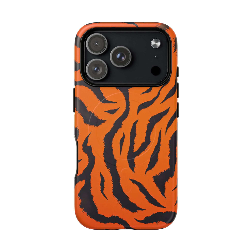 Orange Tiger Print iPhone Magsafe Phone Case