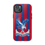 Crystal Palace MagSafe iPhone case with red and blue stripes and club crest, dual-layer protection and MagSafe compatibility