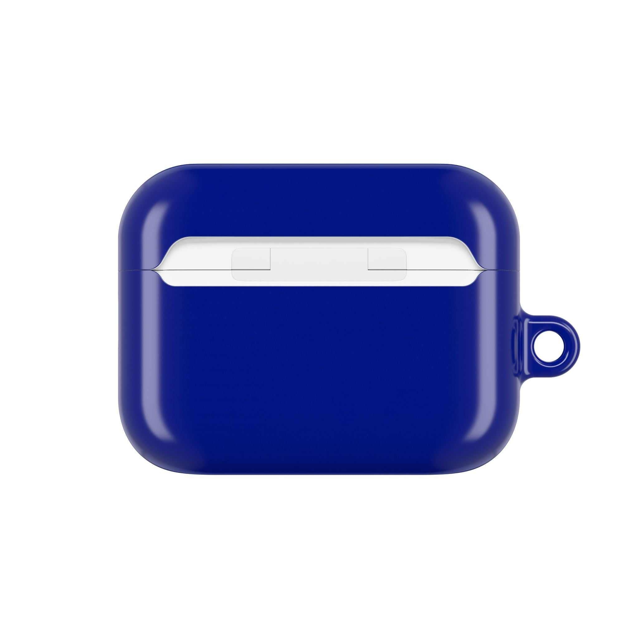 Chelsea FC AirPods protective hard case in royal blue with glossy finish and shock-resistant design