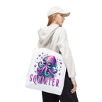 Cheeky Squirter Squid Tote Bag with durable spun polyester and colorful handles for everyday use