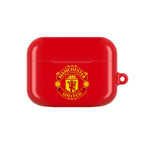Manchester United FC red AirPods protective case with club crest and wireless charging support