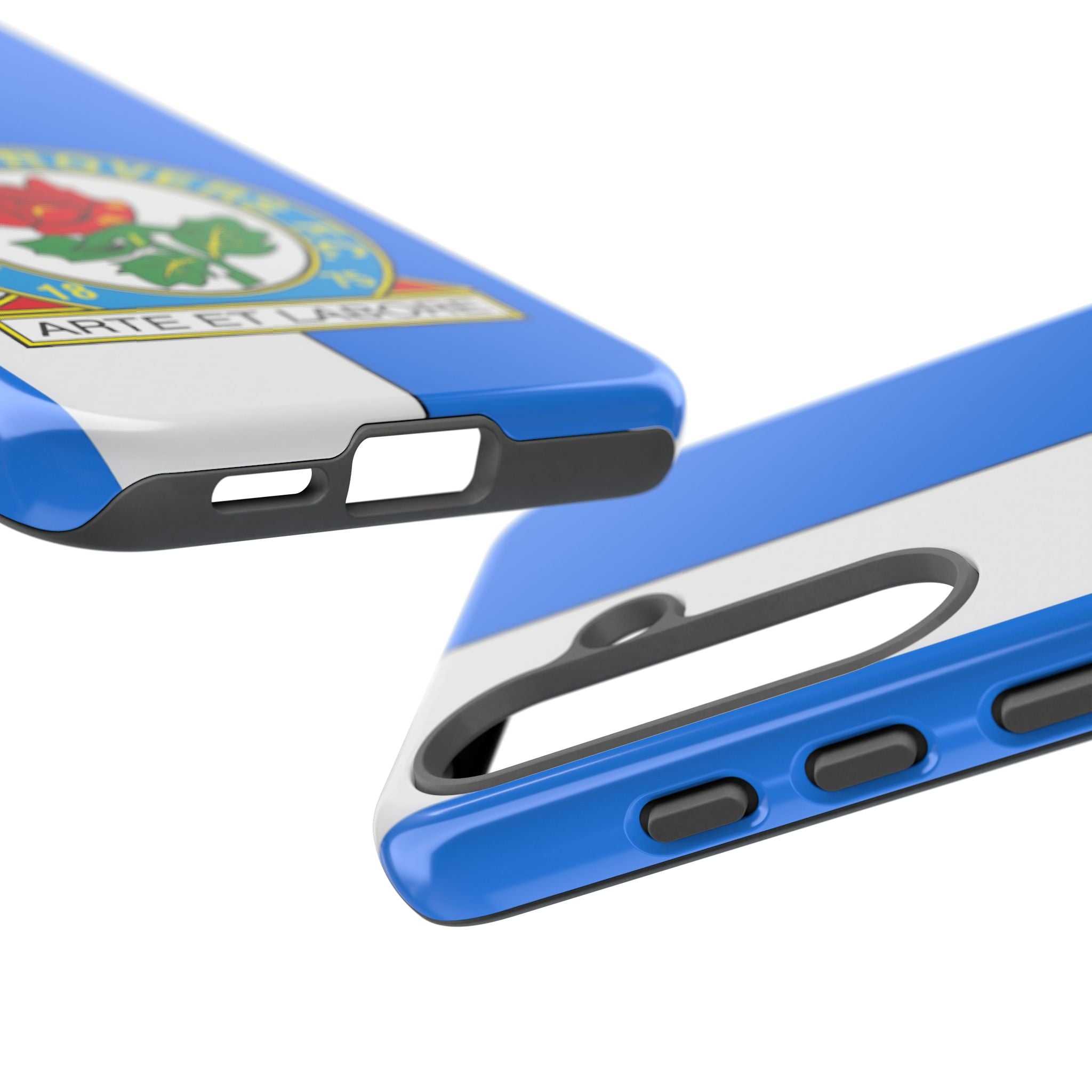 Blackburn Rovers Magnetic Samsung phone case with dual-layer protection and wireless charging compatibility