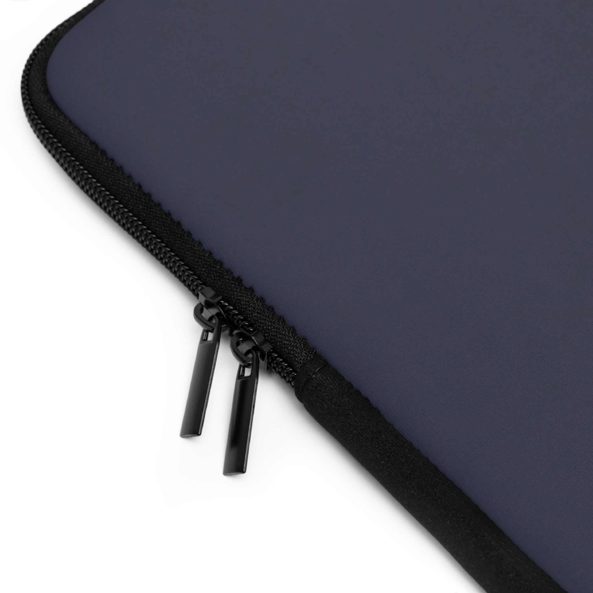 Deep Blue Laptop Sleeve with smooth neoprene, soft foam lining, dual zipper, lightweight and waterproof design for laptop protection.