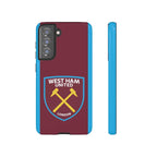West Ham United claret and blue Samsung case with magnetic feature and official-inspired crest