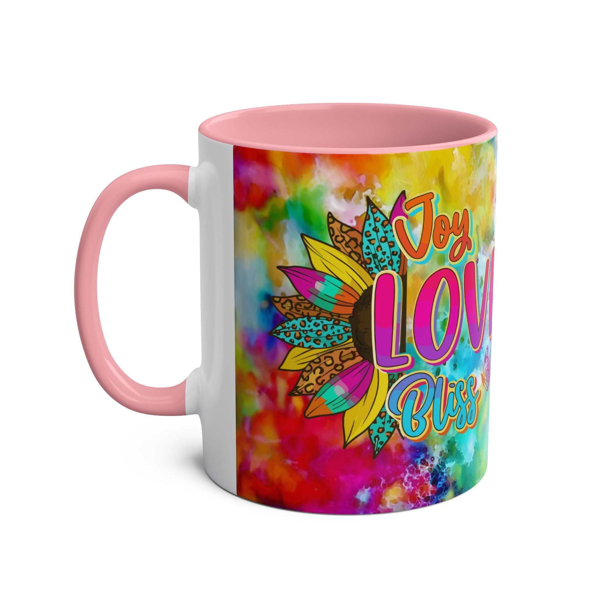 LGBTQ+ Pride Mug with vibrant rainbow design and ceramic finish.