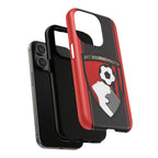 AFC Bournemouth MagSafe iPhone case with team colors and crest, dual-layer protective design, compatible with MagSafe charging.