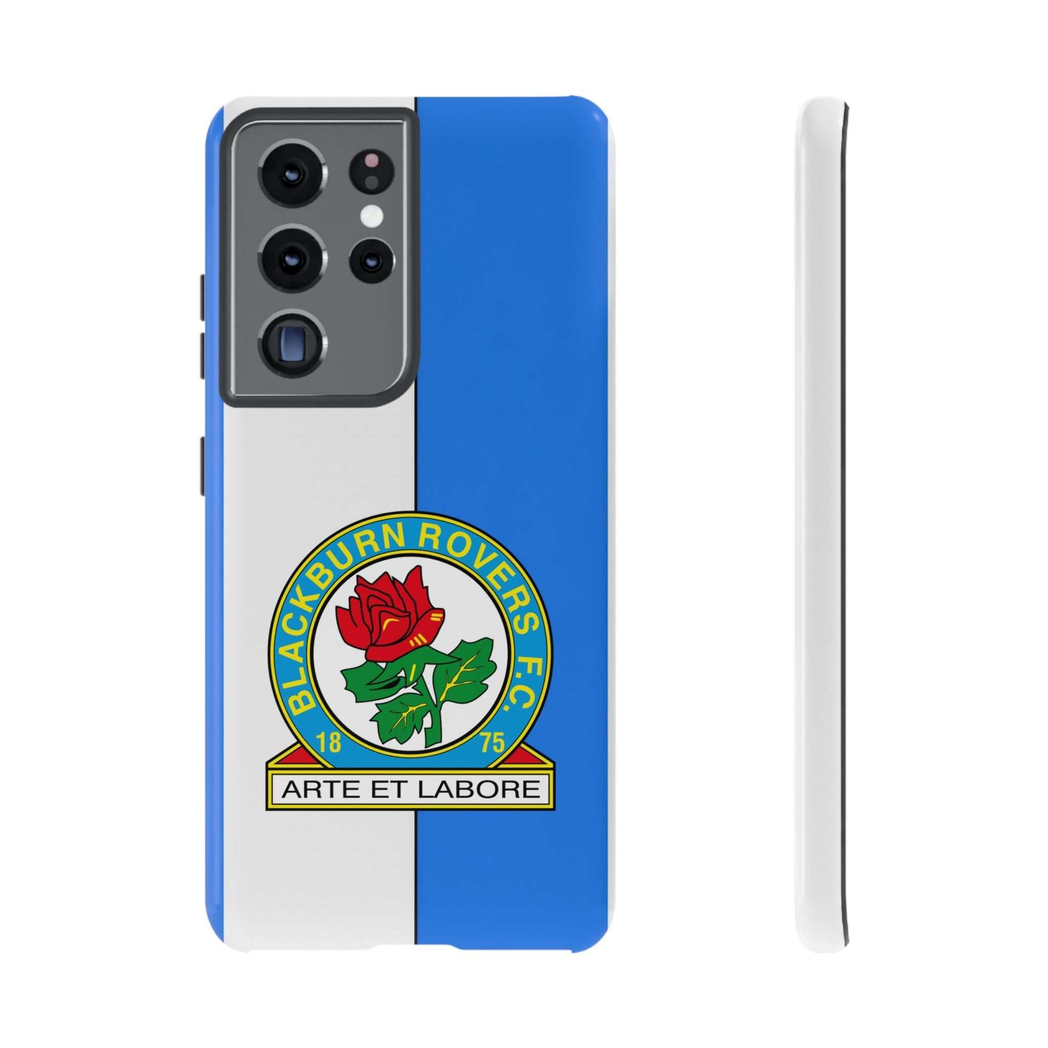 Blackburn Rovers magnetic Samsung phone case with dual-layer protection and wireless charging support