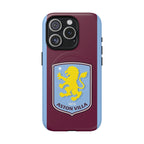 Aston Villa Magsafe iPhone Case with claret and blue colors and club crest, durable dual-layer protection, MagSafe compatible.