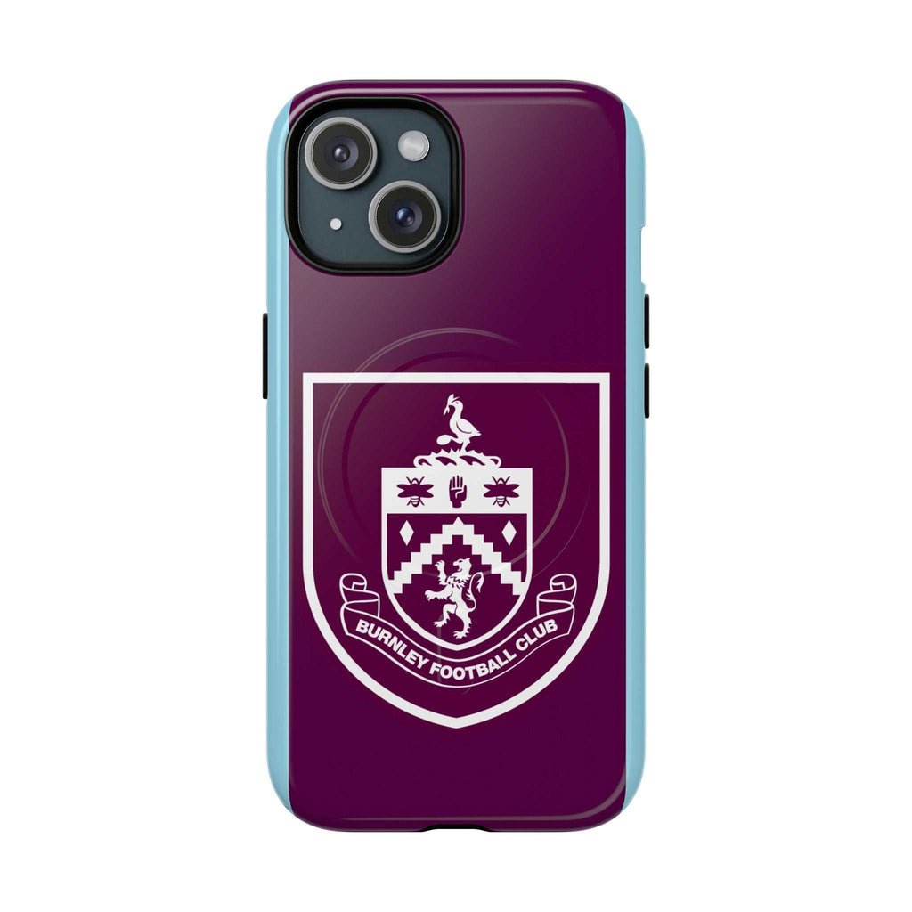 Burnley FC MagSafe iPhone Case in claret and blue with official-inspired crest and dual layer protection