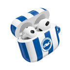 Brighton FC AirPods protective hard case in blue and white with club crest