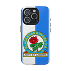Blackburn Rovers MagSafe iPhone Case with blue and white colors and club crest, dual-layer protective design