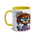 Fun Sarcastic Coffee Mug with humorous design and yellow handle.