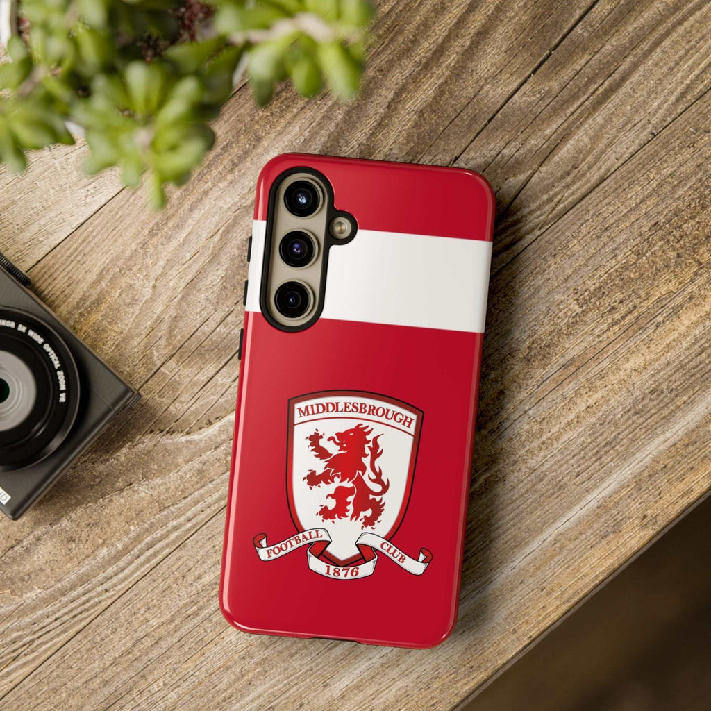Middlesbrough Magnetic Samsung Case with red club colors and protective dual-layer design