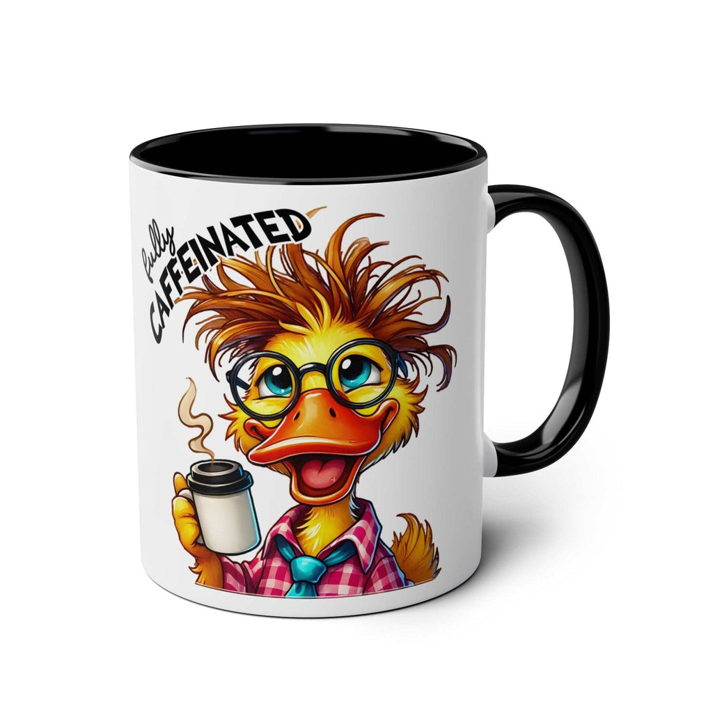 Fun Sarcastic Coffee Mug with quirky duck illustration, 11oz ceramic, glossy finish, perfect for witty coffee lovers.
