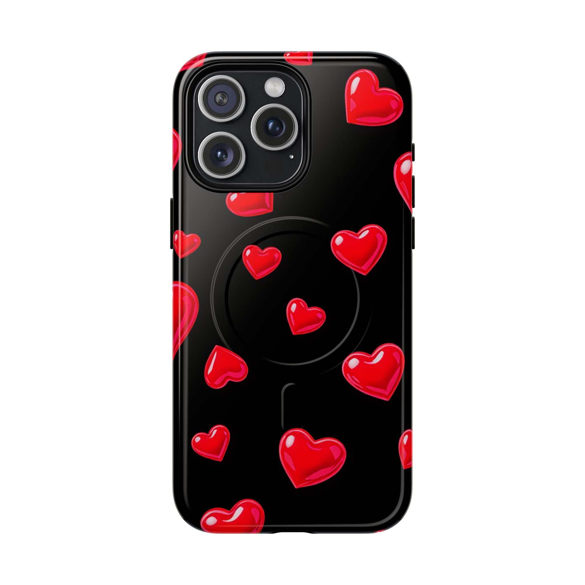 Black Hearts iPhone Magsafe Phone Case