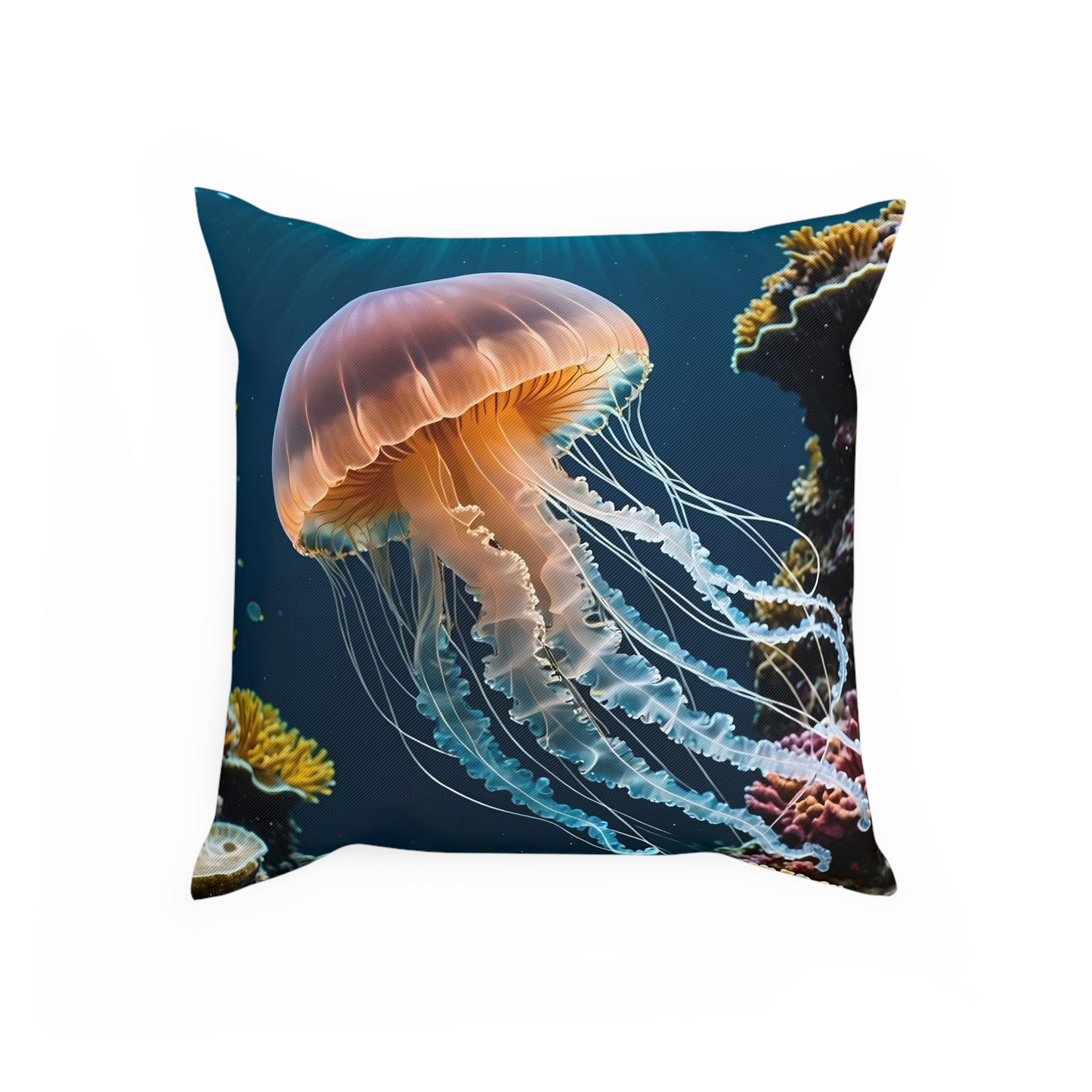 Jellyfish Cotton Drill Square Cushion