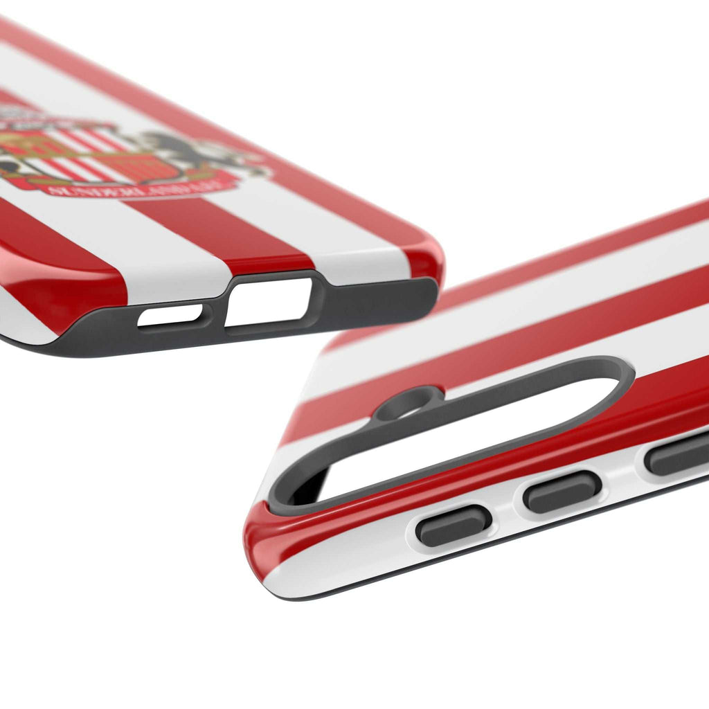 Sunderland FC Magnetic Samsung phone case with red and white colors and club-inspired crest