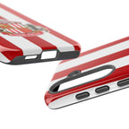 Sunderland FC Magnetic Samsung phone case with red and white colors and club-inspired crest