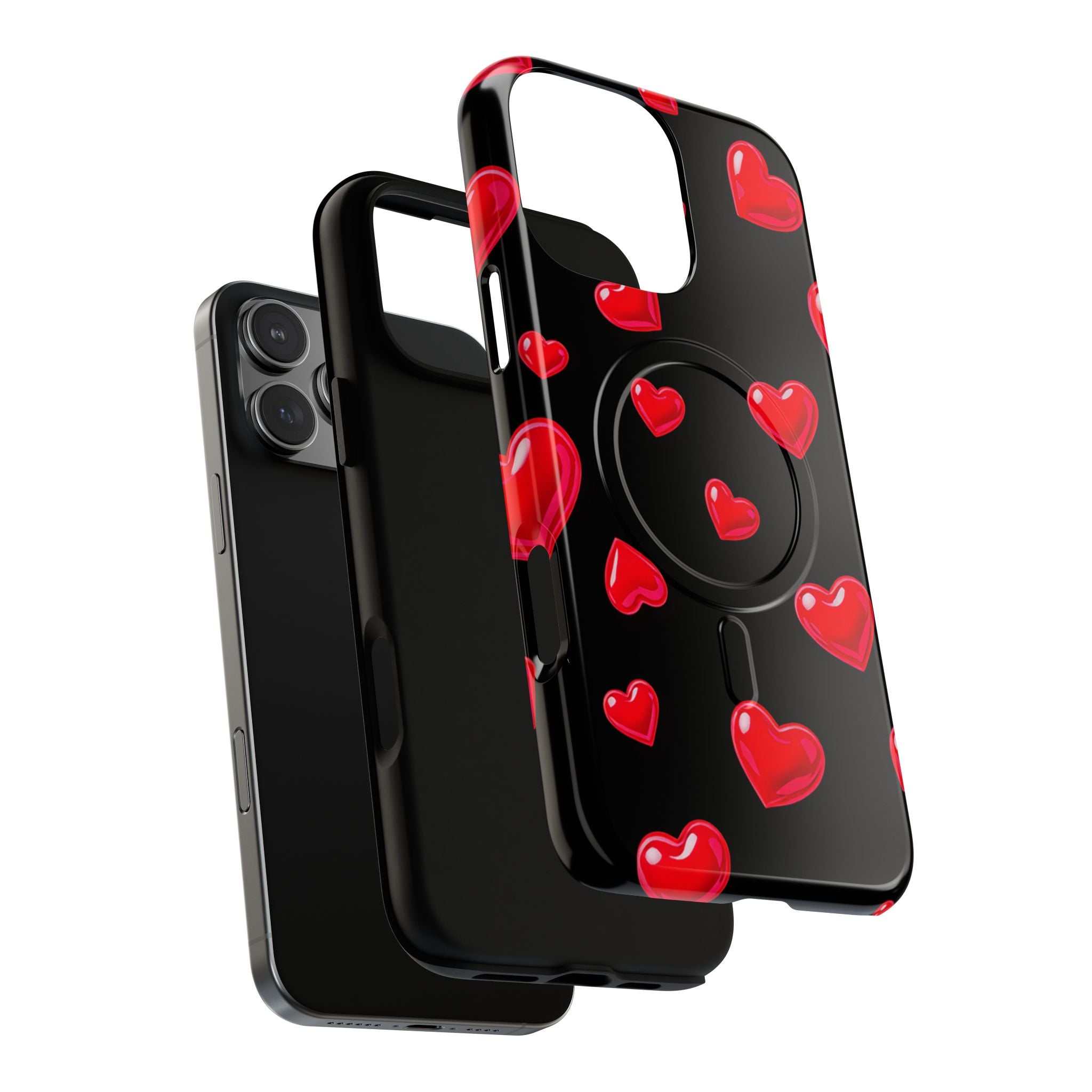 Black Hearts iPhone Magsafe Phone Case