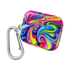 Vibrant Colour Splash protective hard shell case for AirPods and AirPods Pro with glossy finish and carabiner clip