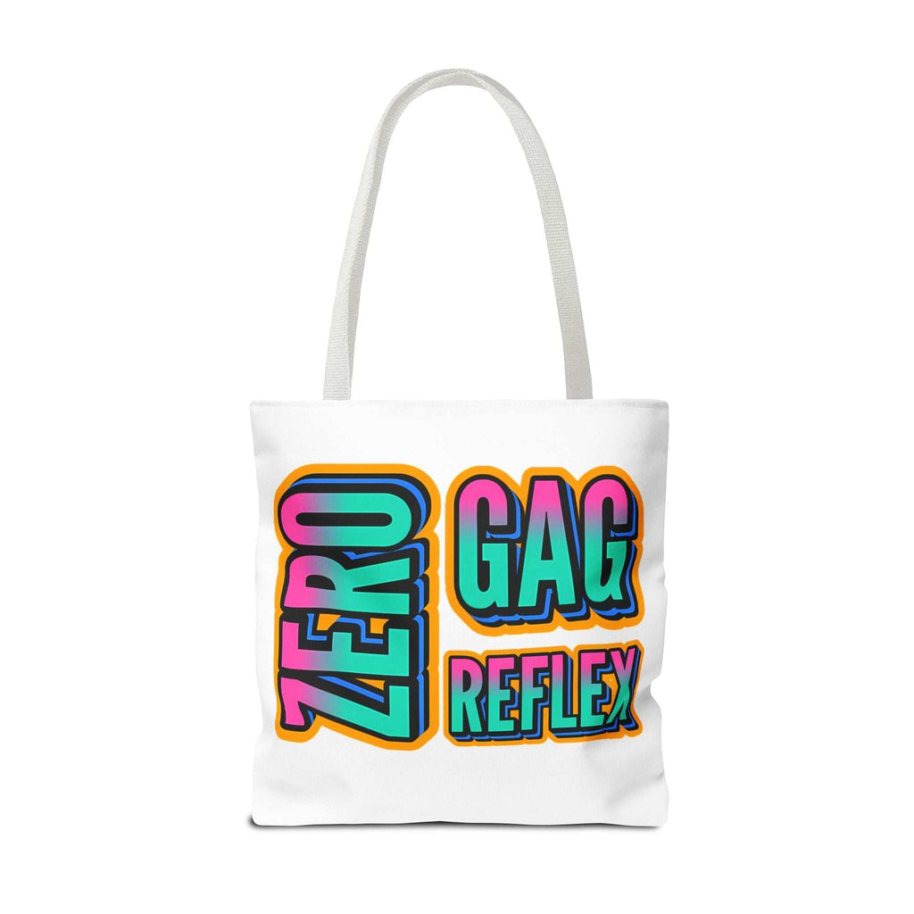 Zero Gag Reflex Tote Bag with cheeky design, durable spun polyester, cotton straps, available in three sizes and five handle colors