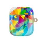 Vibrant geometric pride protective case for AirPods and AirPods Pro with colorful abstract design and glossy finish