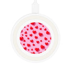 Pink hearts design wireless charging pad with 5W power and compact 7cm diameter