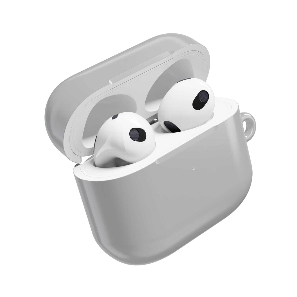 Silver AirPods Pro protective hard shell case with glossy finish and secure fit