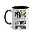 Cheeky rude ceramic coffee mug with growth mindset message and glossy finish