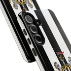 Newcastle United phone case in black and white with magnetic design for Samsung phones
