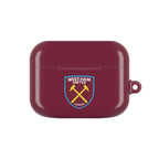 West Ham Utd FC AirPods Pro hard protective case in claret with crossed hammers crest