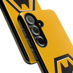 Wolves FC Magnetic Samsung Case with gold and black colors and shock-absorbing dual-layer protection