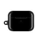 Black AirPods/Pro Protective Case with glossy finish, durable hard shell, and wireless charging compatibility.
