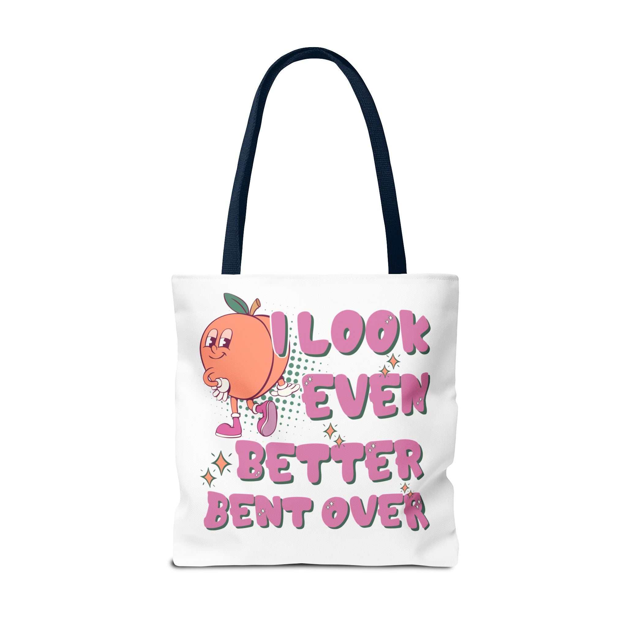 Cheeky Even Better Bent Over Tote Bag in durable spun polyester with multiple handle colors and sizes