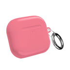 Light coral hard shell AirPods and AirPods Pro protective case with keyring, glossy finish, lightweight and durable design