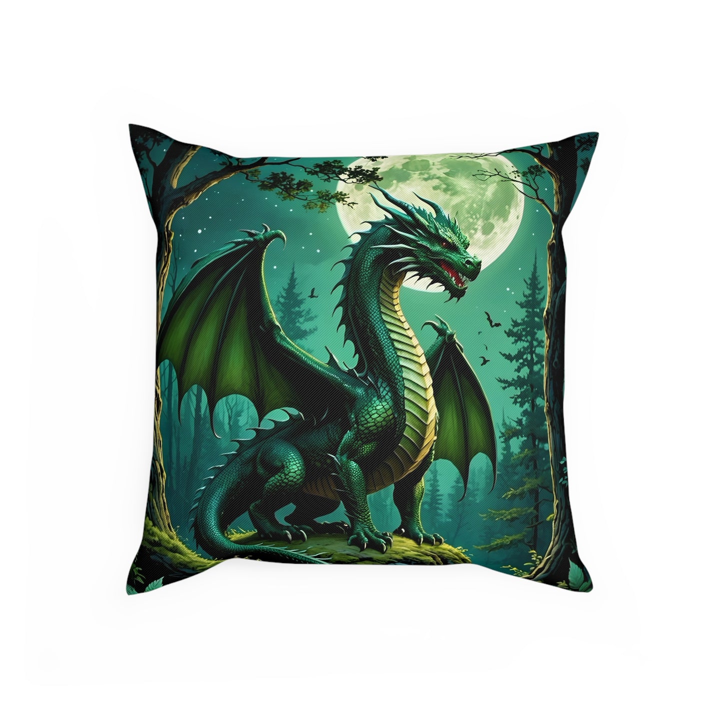 Green Dragon Cotten Drill Square Cushion