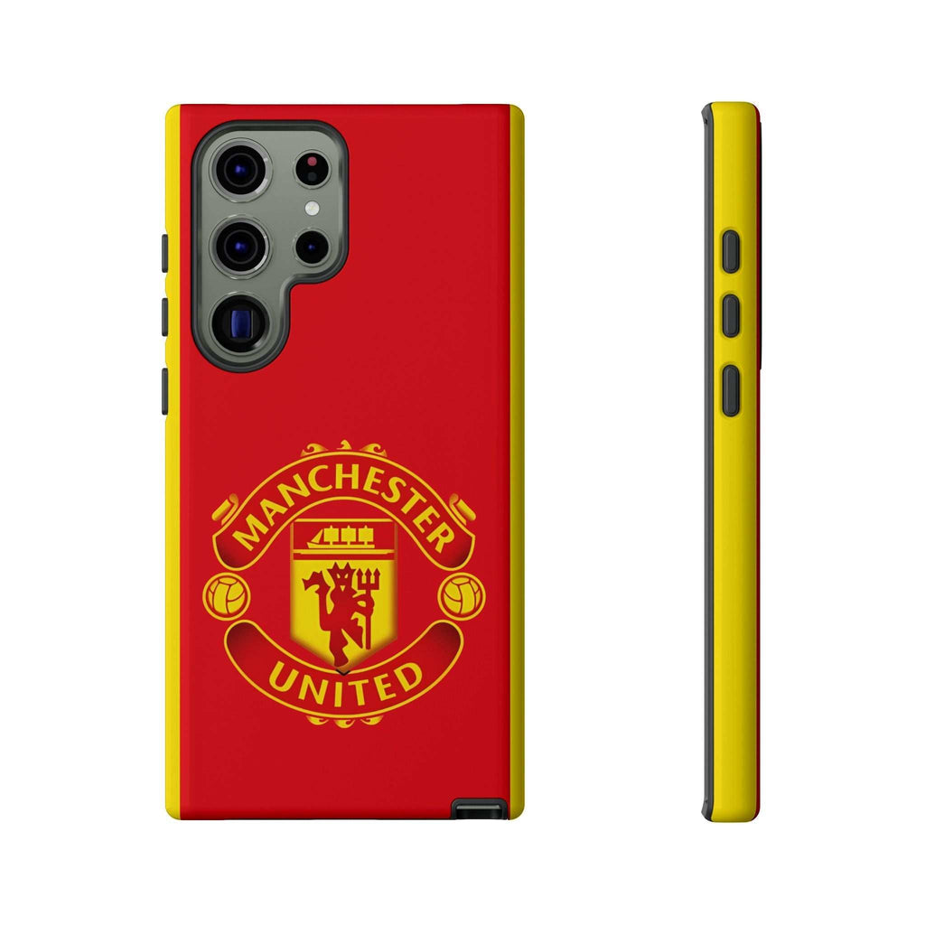 Manchester United Magnetic Samsung Case with red crest and dual-layer protection for Samsung phones