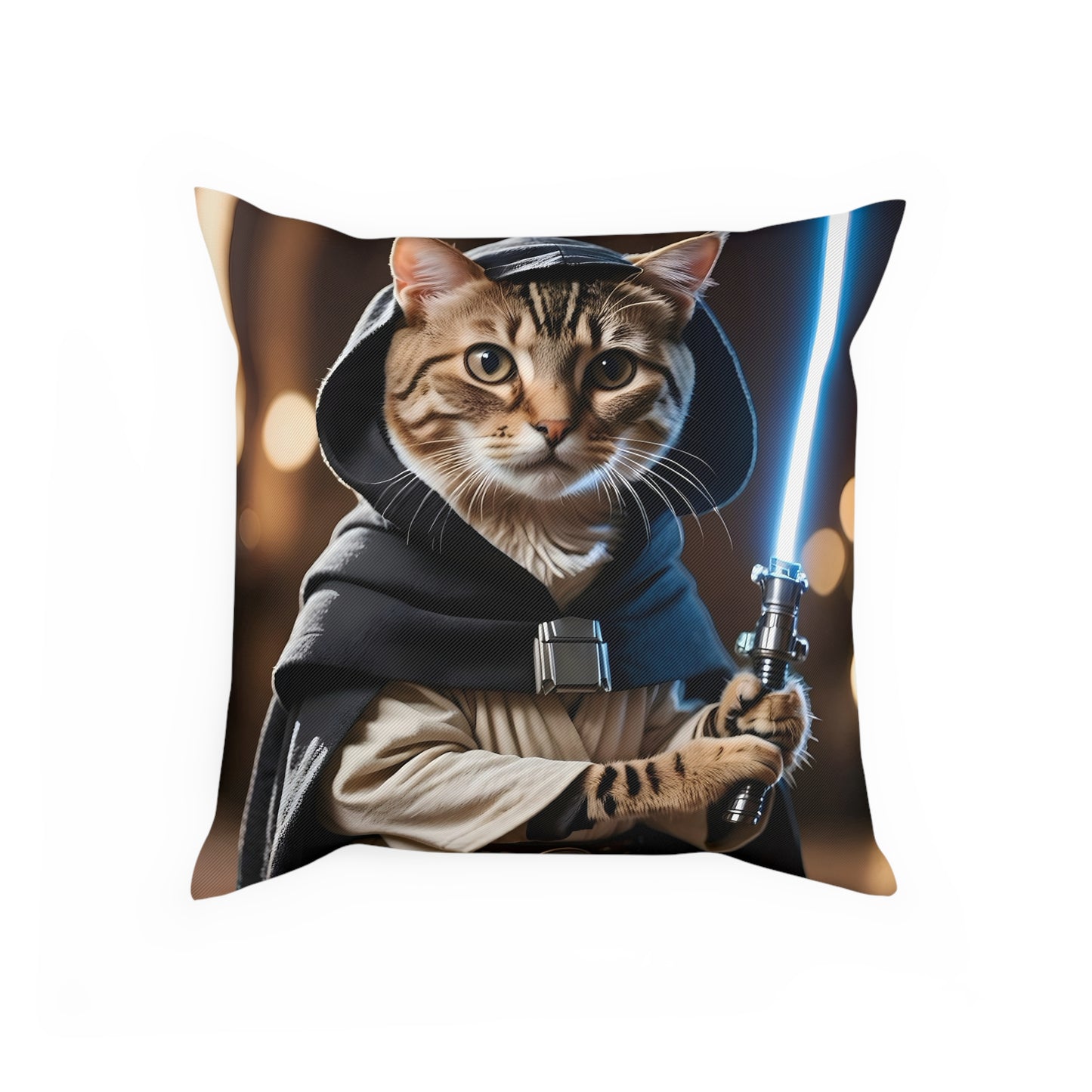 Jedi Cat Cotton Drill Square Cushion