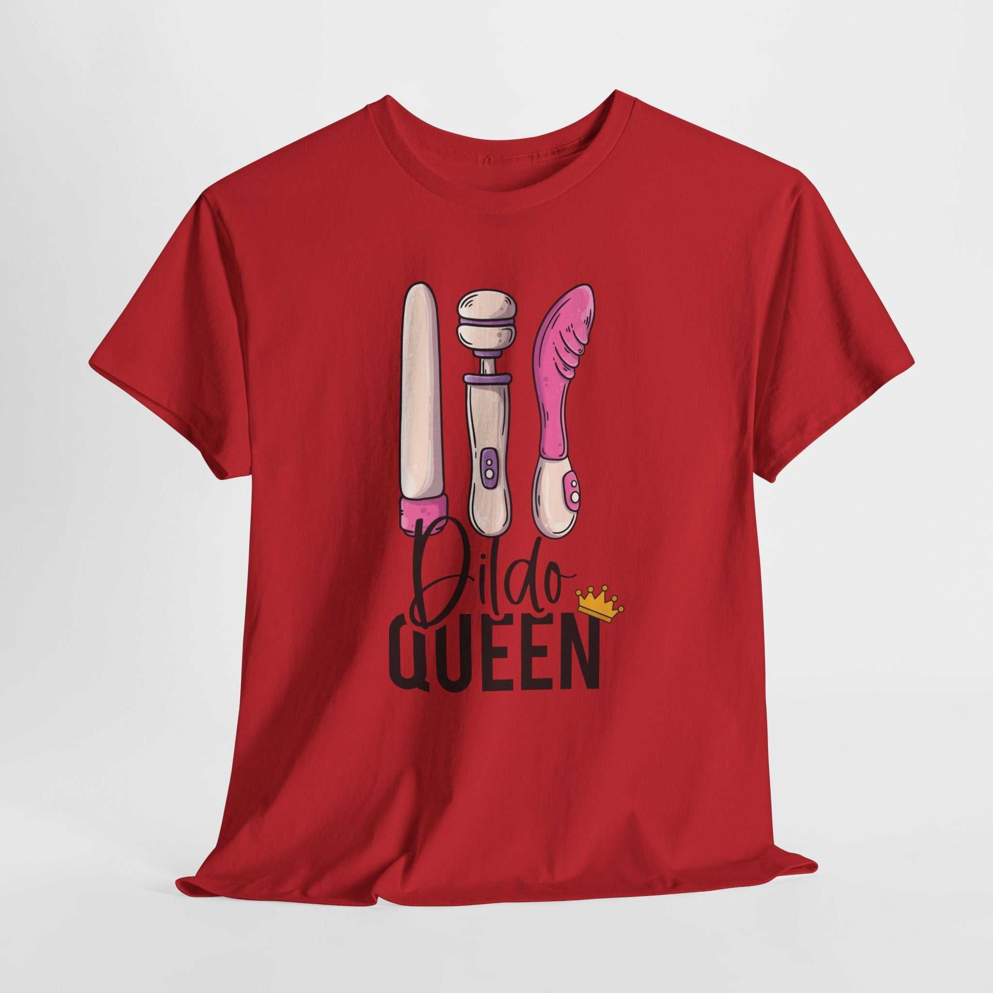 Dildo Queen T-Shirt with bold text graphic on soft cotton fabric