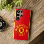 Manchester United Magnetic Samsung Case with red crest and dual-layer protection